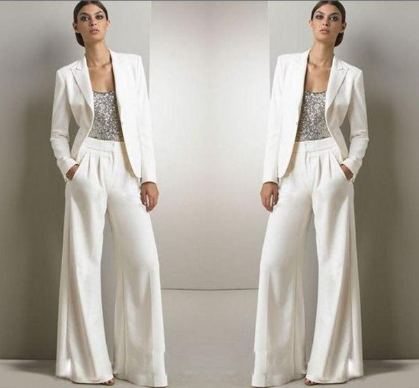 2022 new bling sequins ivory white pants suits mother of the bride dresses formal chiffon tuxedos women party wear fashion modest, Black;red
2022 new bling sequins ivory white pants suits mother of the bride dresses formal chiffon tuxedos women party wear fashion modest, Black;red