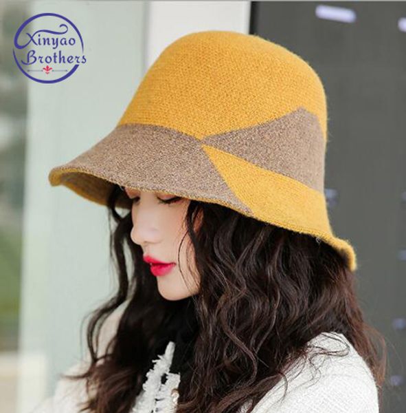 2019 new panama bucket hat women wool hat warm autumn winter knitted hats for women ladies color matching hats, Blue;gray
2019 new panama bucket hat women wool hat warm autumn winter knitted hats for women ladies color matching hats, Blue;gray