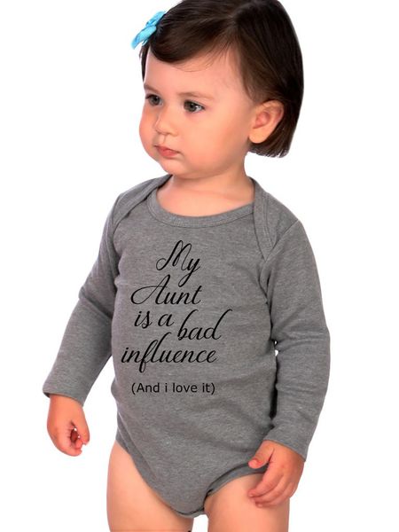 2019 baby romper my aunt is bad influence letter print white onesie long sleeve cotton one piece jumpsuit clothes 0-24months, Blue
2019 baby romper my aunt is bad influence letter print white onesie long sleeve cotton one piece jumpsuit clothes 0-24months, Blue