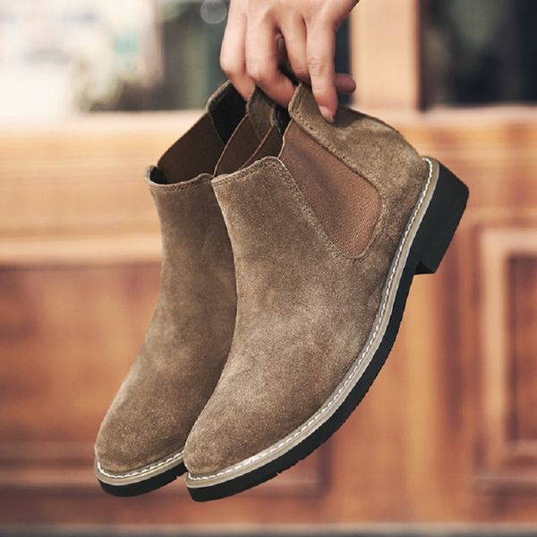 spring autumn winter retro genuine leather sewing equestrian men boots real leather flats nubuck slip-on male lazy shoes 190605, Black
spring autumn winter retro genuine leather sewing equestrian men boots real leather flats nubuck slip-on male lazy shoes 190605, Black