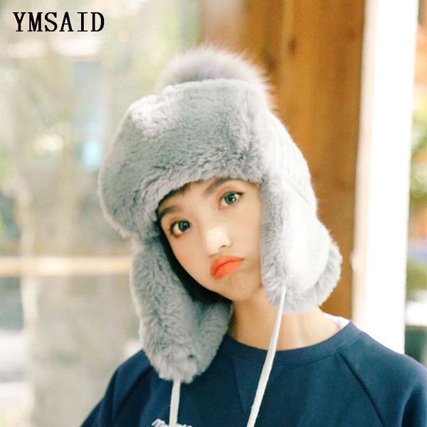 women winter lovely earmuffs skullies beanies 2018 new genuine mohair fur fabric knitted hats girls lei feng cap, Blue;gray
women winter lovely earmuffs skullies beanies 2018 new genuine mohair fur fabric knitted hats girls lei feng cap, Blue;gray