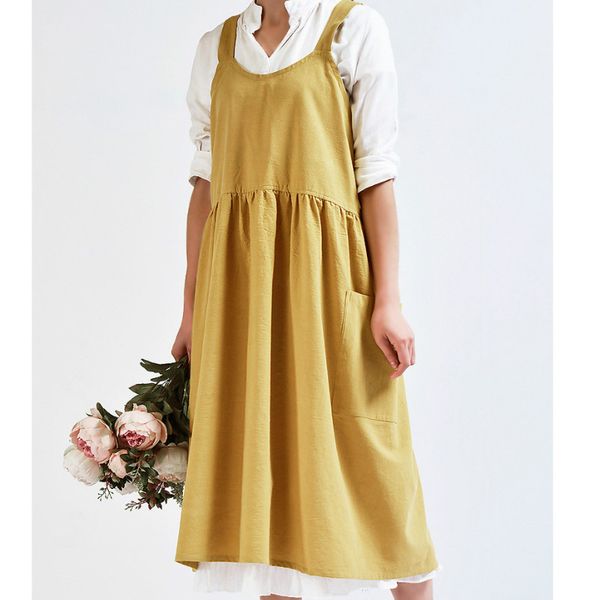 women cotton linen bib apron japanese style sleeveless pinafore home cooking florist apron
women cotton linen bib apron japanese style sleeveless pinafore home cooking florist apron