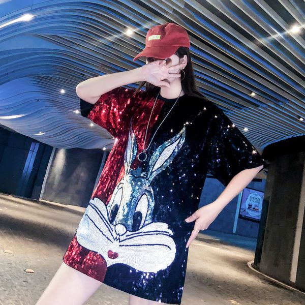2020 sequined t-shirt fashion hip hop bling patchwork half sleeve happy women dresses street for stage dance club party, White
2020 sequined t-shirt fashion hip hop bling patchwork half sleeve happy women dresses street for stage dance club party, White