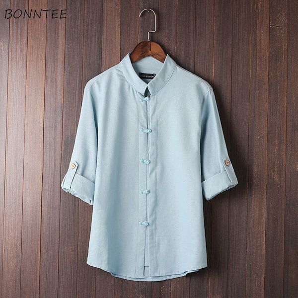 shirt men solid three quarter shirts summer retro breathable thin single breasted chinese style male fashion designed new, White;black
shirt men solid three quarter shirts summer retro breathable thin single breasted chinese style male fashion designed new, White;black