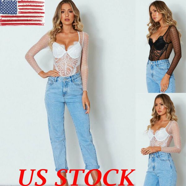 women deep v neck mesh lace bodysuit lingerie stretch leotard jumpsuit club, Black;white
women deep v neck mesh lace bodysuit lingerie stretch leotard jumpsuit club, Black;white