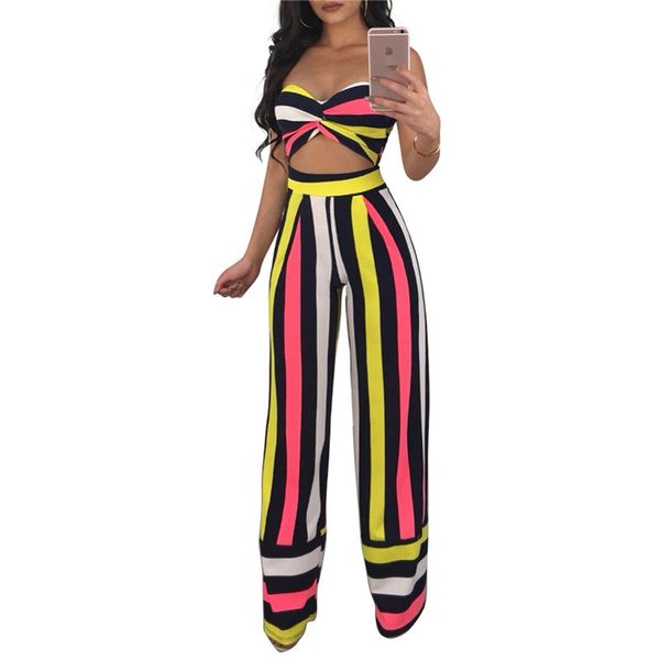 women striped jumpsuit sleeveless strapless crop 2 pieces women's set high waist wide leg pants casual loose trousers, Black;white
women striped jumpsuit sleeveless strapless crop 2 pieces women's set high waist wide leg pants casual loose trousers, Black;white