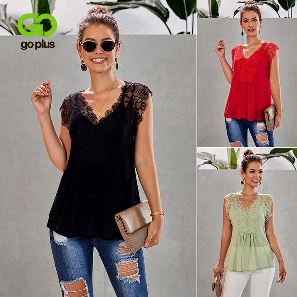 women's blouses & shirts goplus 2021 lace patchwork shirt chiffon v neck sleeveless blouse vintage blusas mujer de moda haut femme, White
women's blouses & shirts goplus 2021 lace patchwork shirt chiffon v neck sleeveless blouse vintage blusas mujer de moda haut femme, White