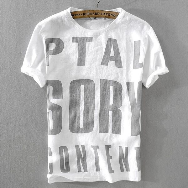 2020 summer men's casual linen t-shirt breathable letters printed t shirt men loose stretch fashion tshirt mens camiseta, White;black
2020 summer men's casual linen t-shirt breathable letters printed t shirt men loose stretch fashion tshirt mens camiseta, White;black
