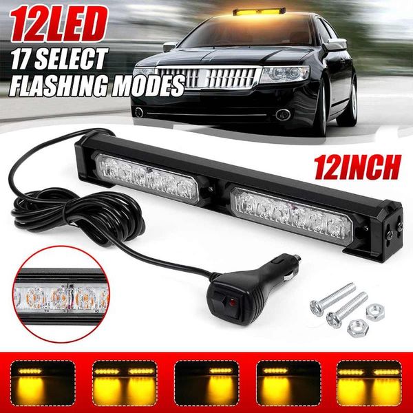 12 led amber 12" truck car emergency safety warning alarm lightbar flash strobe light bar 17 flashing patterns waterproof 12/24v
12 led amber 12" truck car emergency safety warning alarm lightbar flash strobe light bar 17 flashing patterns waterproof 12/24v