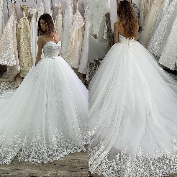 2020 vintage ball gown wedding dresses princess lace appliques sweetheart corset back luxury bride dress bridal gowns vestido de noiva, White
2020 vintage ball gown wedding dresses princess lace appliques sweetheart corset back luxury bride dress bridal gowns vestido de noiva, White
