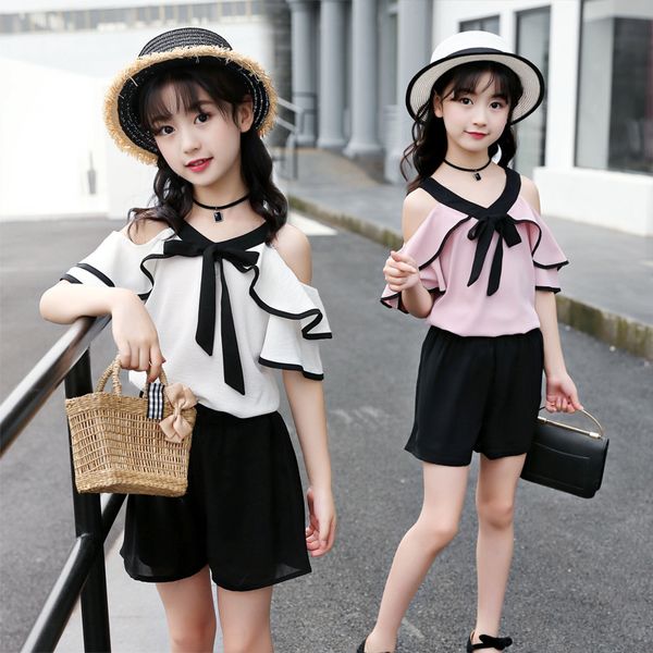 2020 new toddler clothes chiffon off-shoulder short-sleeved shirt toddler outfits shorts suit toddler clothes, White
2020 new toddler clothes chiffon off-shoulder short-sleeved shirt toddler outfits shorts suit toddler clothes, White