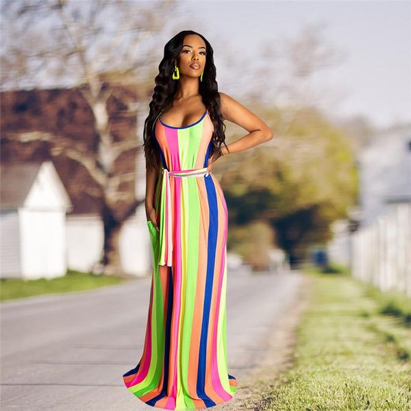 summer spaghetti strap stripe printed womens designer maxi dresses backless sleeveless womens casual dresses female clothing, Black;gray
summer spaghetti strap stripe printed womens designer maxi dresses backless sleeveless womens casual dresses female clothing, Black;gray