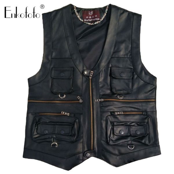 2019 new gentlement genuine leather vest men slim commercial pgraphy motorcycle biker male sheepskin leather vests waistcoat, Black;white
2019 new gentlement genuine leather vest men slim commercial pgraphy motorcycle biker male sheepskin leather vests waistcoat, Black;white