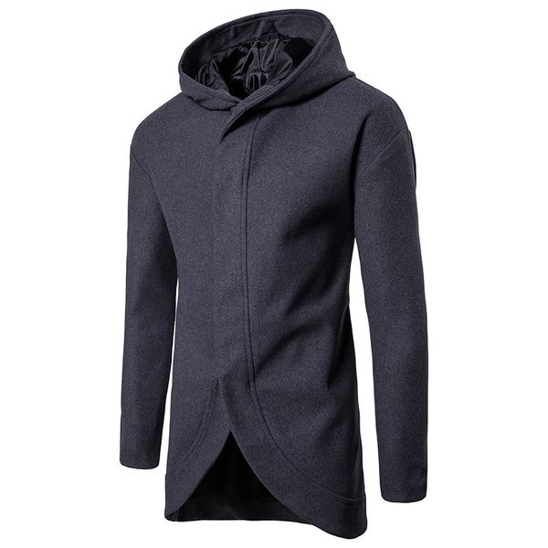 mens windbreaker solid color woolen long overcoats hooded design fashion slim coat jackets clothing men male 2colour, Black
mens windbreaker solid color woolen long overcoats hooded design fashion slim coat jackets clothing men male 2colour, Black