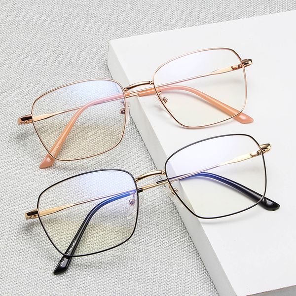 women's fashion metal square eyewear frames pure color transparent metal edging for men business silver optical glasses uv400, Black
women's fashion metal square eyewear frames pure color transparent metal edging for men business silver optical glasses uv400, Black