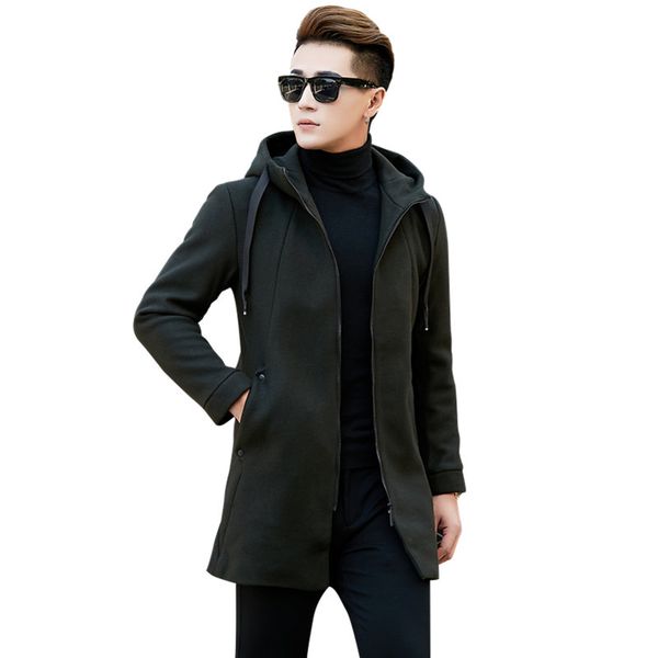 men wool overcoat spring and autumn thick coats with hooded male long sleeves solid color long jackets size l 4xl, Black
men wool overcoat spring and autumn thick coats with hooded male long sleeves solid color long jackets size l 4xl, Black