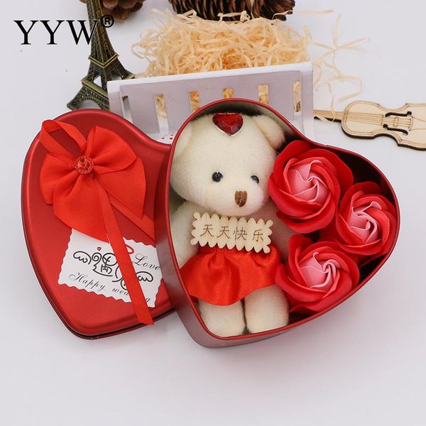 

roses wedding favors bear details for guests gift gifts bridesmaid teddy for girlfriend soap rose regalos box party gift lover pckuw