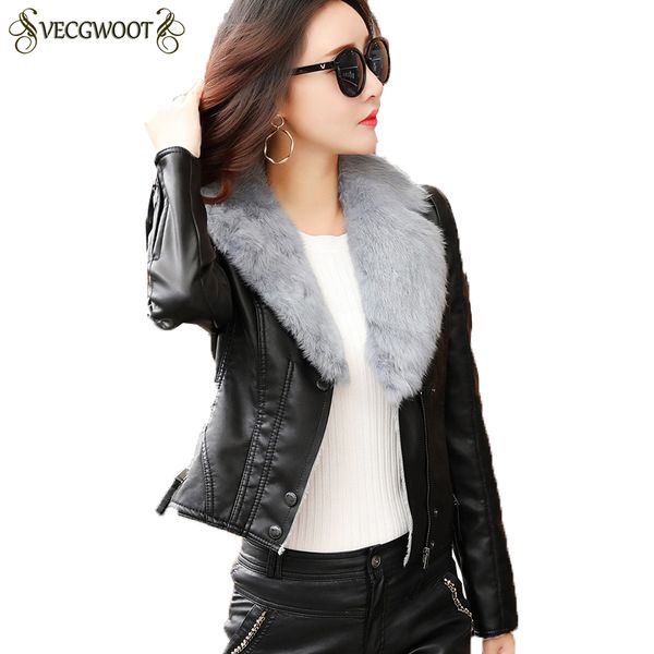 short plus velvet jacket women 2018 new winter slim leather coats black faux leather fur color pu coats female outwear hp396
short plus velvet jacket women 2018 new winter slim leather coats black faux leather fur color pu coats female outwear hp396