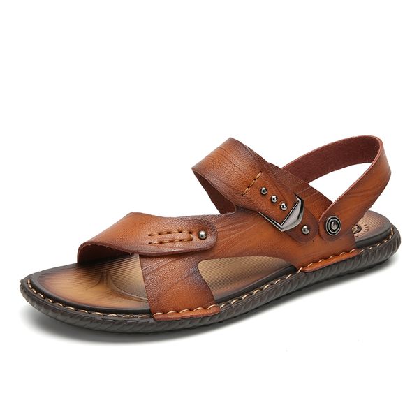 men sandals 2019 summer flip flops man shoes leather slippers outdoor beach casual male water shoes roman sandalias, Black 
men sandals 2019 summer flip flops man shoes leather slippers outdoor beach casual male water shoes roman sandalias, Black