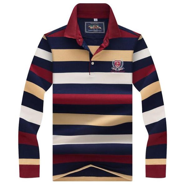 autumn solid brand shirt polo men men striped clothing sleeves long casual fashion polo winter shirt new well pjdou