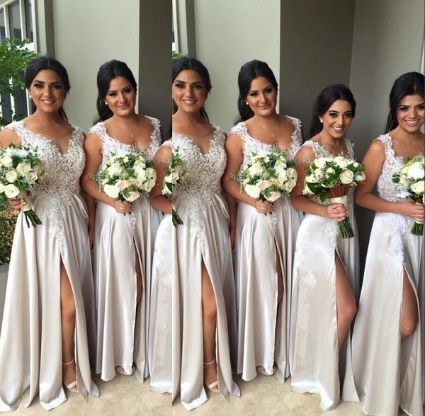 arabic a line bridesmaid dress scoop neck lace appliques beads sleeveless high split plus size long wedding guest maid of honor gowns, White;pink
arabic a line bridesmaid dress scoop neck lace appliques beads sleeveless high split plus size long wedding guest maid of honor gowns, White;pink