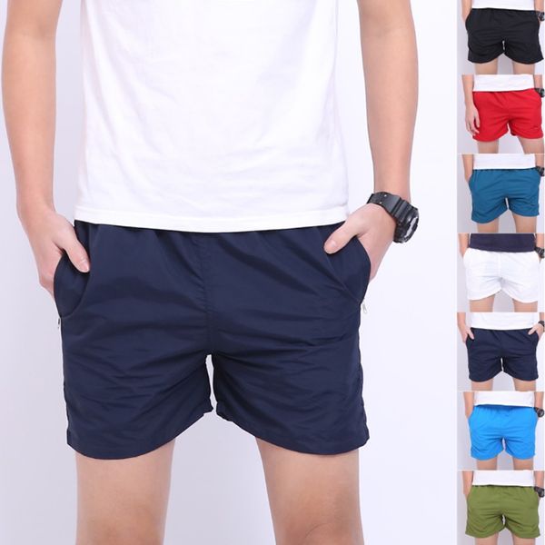 men sports shorts solid color breathable loose beach pants for summer hsj88, White;black
men sports shorts solid color breathable loose beach pants for summer hsj88, White;black