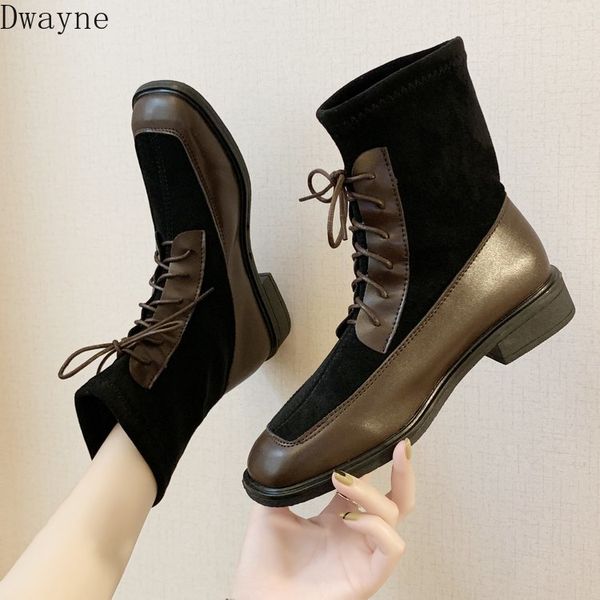 korean version of suede lace with square boots 2020 new female elastic british wild casual motorcycle boots, Black
korean version of suede lace with square boots 2020 new female elastic british wild casual motorcycle boots, Black