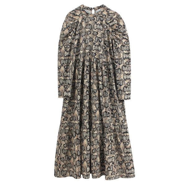 casual dresses vintage women dress spring 2021 fashion animal snake prints long sleeve modern lady, Black;gray
casual dresses vintage women dress spring 2021 fashion animal snake prints long sleeve modern lady, Black;gray