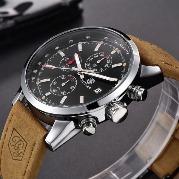 benyar fashion chronograph sport mens watches brand luxury quartz watch reloj hombre 2017 clock male hour relogio masculino, Slivery;brown
benyar fashion chronograph sport mens watches brand luxury quartz watch reloj hombre 2017 clock male hour relogio masculino, Slivery;brown