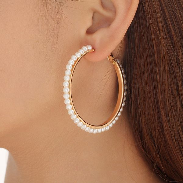 new big round hoop earrings women imitation pearl large loop earrings gold color party jewellery, Golden;silver
new big round hoop earrings women imitation pearl large loop earrings gold color party jewellery, Golden;silver