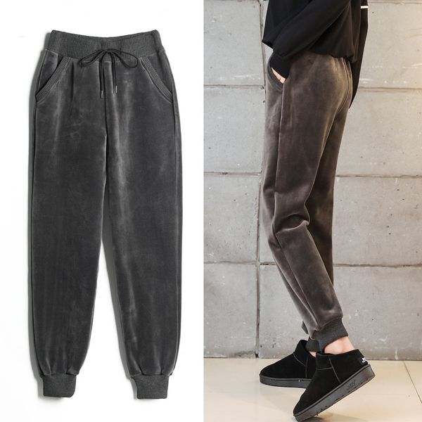autumn & winter brushed and thick athletic pants women's gold velvet korean-style loose-fit students wei pants skinny casual har, Black;blue
autumn & winter brushed and thick athletic pants women's gold velvet korean-style loose-fit students wei pants skinny casual har, Black;blue