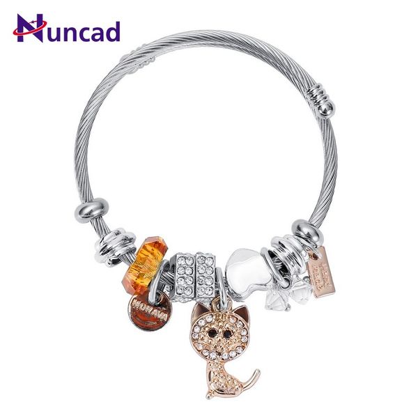 stainless steel bangles for women cubic zirconia animal cartoon lovely cat alphabet letters heart charms bracelets adjustable, Black
stainless steel bangles for women cubic zirconia animal cartoon lovely cat alphabet letters heart charms bracelets adjustable, Black