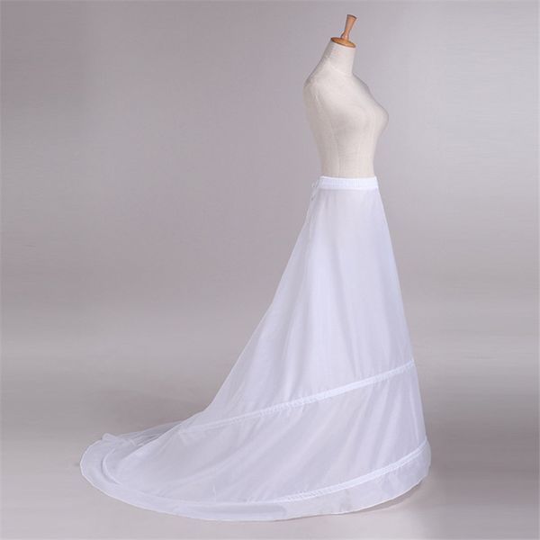 

White Underskirt Wedding Skirt Petticoats Slip Wedding Accessories Chemise 2 Hoops For A Line Tail Dress Petticoat Crinoline