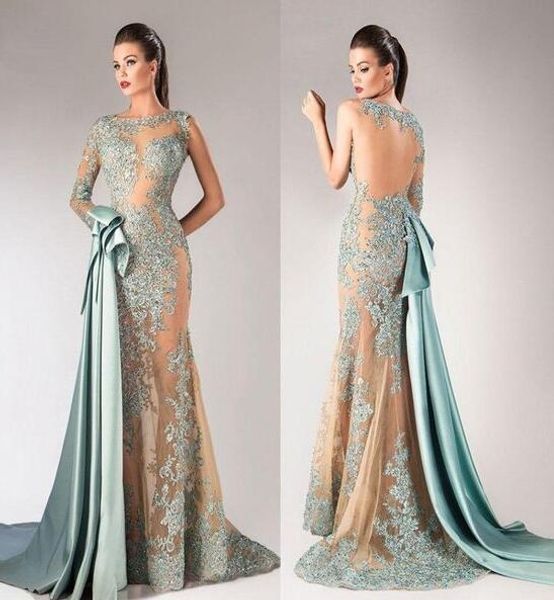 2021 dusty blue evening dresses lace applique bow size single long sleeves illusion backless sweep train satin vestido de festa de long, Black;red
2021 dusty blue evening dresses lace applique bow size single long sleeves illusion backless sweep train satin vestido de festa de long, Black;red