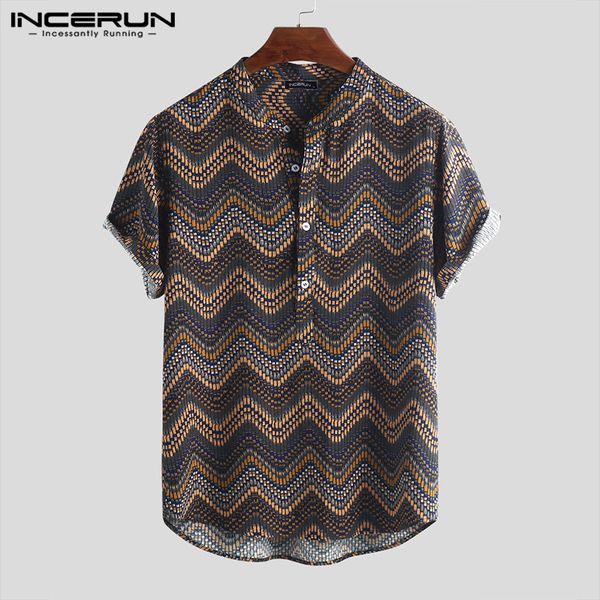 incerun printed men hawaiian shirt stand collar short sleeve button blouse beach vintage casual shirts men camisa s-5xl 2020, White;black
incerun printed men hawaiian shirt stand collar short sleeve button blouse beach vintage casual shirts men camisa s-5xl 2020, White;black