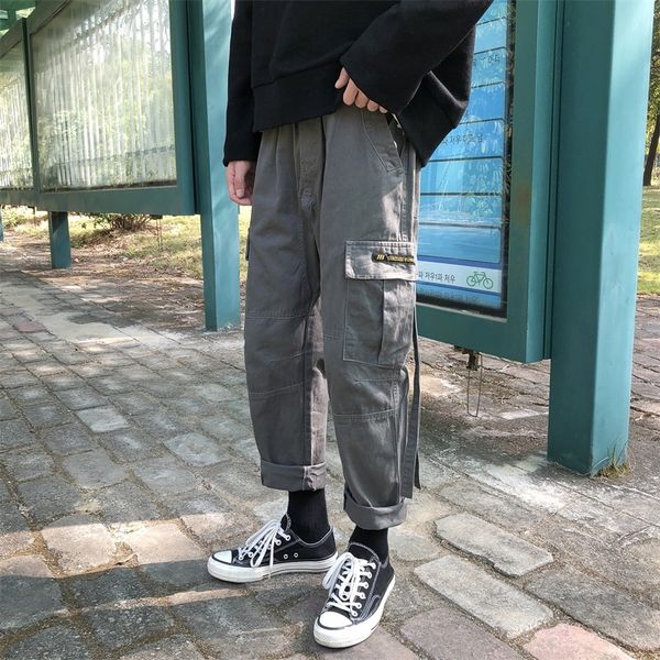2019 spring new youth korean trousers trend sports college wind men's solid color loose large pocket casual harem jeans party, Black
2019 spring new youth korean trousers trend sports college wind men's solid color loose large pocket casual harem jeans party, Black