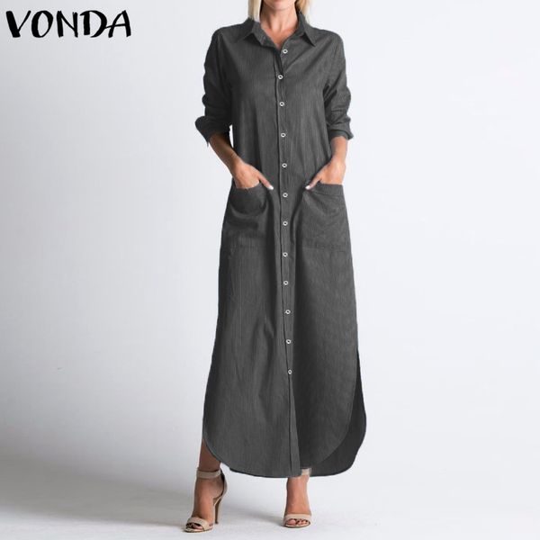 vonda long shirt dress women 2019 autumn casual lapel neck long sleeve party dress buttons split striped vestidos plus size, Black;gray
vonda long shirt dress women 2019 autumn casual lapel neck long sleeve party dress buttons split striped vestidos plus size, Black;gray