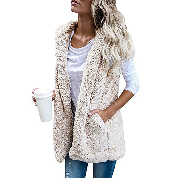 naiveroo women thick warm hoodies cardigan coat winter autumn sleeveless faux fur vest outerwear jacket female fur waistcoat, Black;white
naiveroo women thick warm hoodies cardigan coat winter autumn sleeveless faux fur vest outerwear jacket female fur waistcoat, Black;white