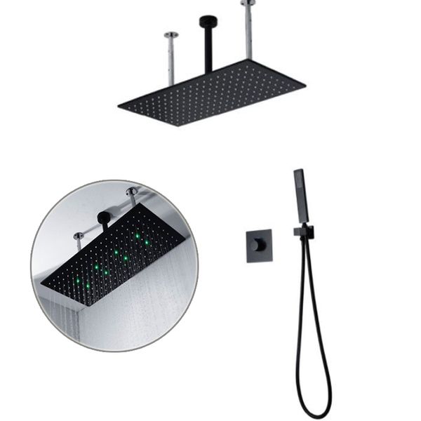 water powered led showers 12x24 inches 304 sus ceiling rain shower head faucet embed box cold valve mixer set with handheld spray 
water powered led showers 12x24 inches 304 sus ceiling rain shower head faucet embed box cold valve mixer set with handheld spray