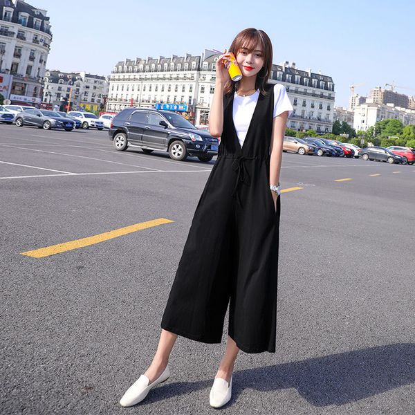 women's pants & capris 2021 summer women cotton jumpsuits casual pockets bib rompers elegant female black loose overalls jumpsuit body, Black;white
women's pants & capris 2021 summer women cotton jumpsuits casual pockets bib rompers elegant female black loose overalls jumpsuit body, Black;white
