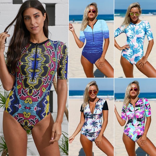 shiying blue chest zipper printed one-piece swimsuit swimsuit bikini half sleeve with chest pad bikini 410203, White;black
shiying blue chest zipper printed one-piece swimsuit swimsuit bikini half sleeve with chest pad bikini 410203, White;black