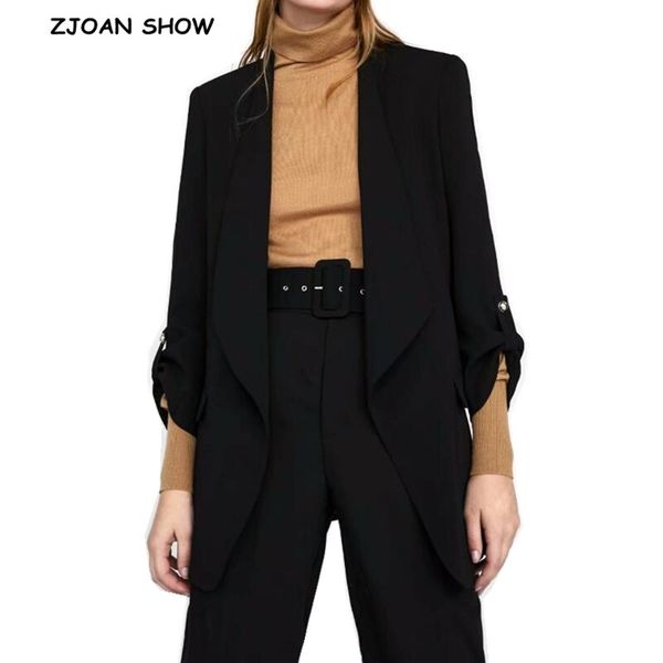 chic candy solid color roll up cuff mid long blazer with lining woman shawl collar slim fit suit casual jacket coat outerwear, White;black
chic candy solid color roll up cuff mid long blazer with lining woman shawl collar slim fit suit casual jacket coat outerwear, White;black