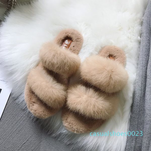 wholesale- real rabbit hair slippers 2018 autumn and winter new fur slippers female wild comfortable wearing flat slippers c23, Black
wholesale- real rabbit hair slippers 2018 autumn and winter new fur slippers female wild comfortable wearing flat slippers c23, Black