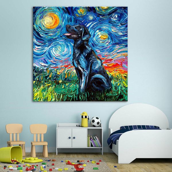 black labrador starry night painting home wall art decor oil painting on canvas home decor wall art picture handpainted & hd printed190822
black labrador starry night painting home wall art decor oil painting on canvas home decor wall art picture handpainted & hd printed190822