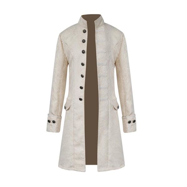 men vintage coat stand collar single breasted solid gothic jackets male long sleeve slim clothes outerwear, Tan;black
men vintage coat stand collar single breasted solid gothic jackets male long sleeve slim clothes outerwear, Tan;black