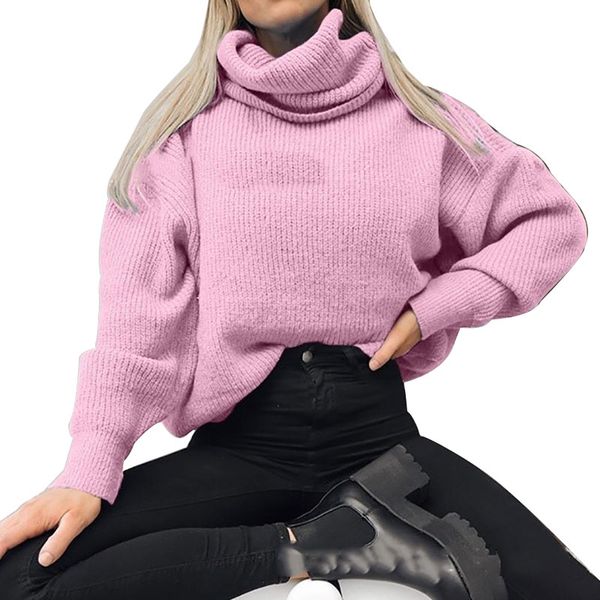 autumn winter women's fashion loose sweater casual shirt turtleneck solid color knit sweaters, White;black
autumn winter women's fashion loose sweater casual shirt turtleneck solid color knit sweaters, White;black