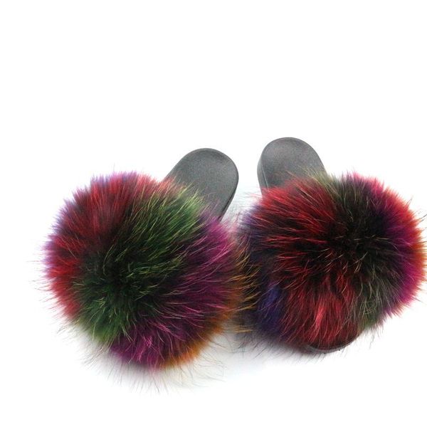 factory wholesale custom indoor raccoon slide slide sandals fashion ladies real fox fur slippers, Black
factory wholesale custom indoor raccoon slide slide sandals fashion ladies real fox fur slippers, Black