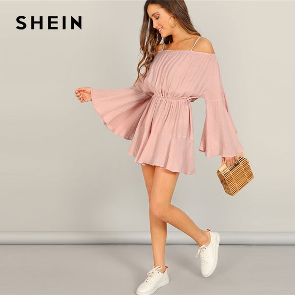 shein pink exaggerate bell sleeve romper with adjustable plain strappy spring culottes high waist women long sleeve playsuits, Black;white
shein pink exaggerate bell sleeve romper with adjustable plain strappy spring culottes high waist women long sleeve playsuits, Black;white