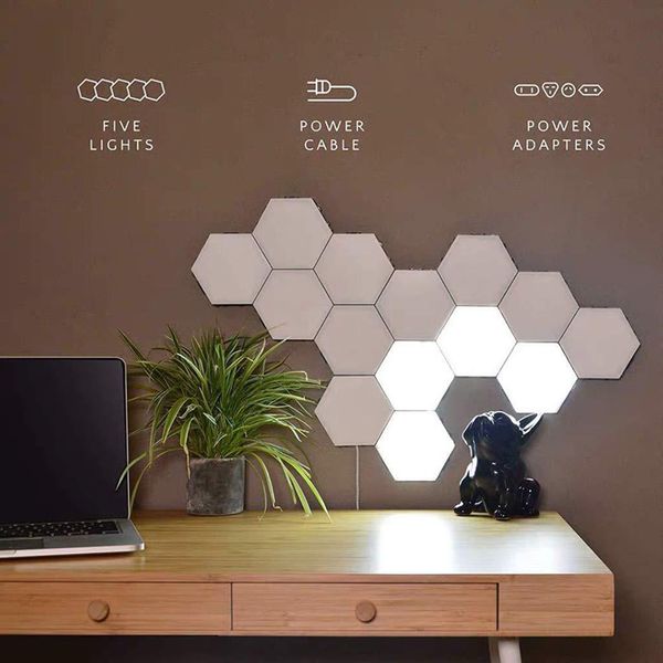 hexagonal wall light modular touch sensitive lights creative geometry assembly led night light suitable for bedrooms, diy lovers, gifts
hexagonal wall light modular touch sensitive lights creative geometry assembly led night light suitable for bedrooms, diy lovers, gifts