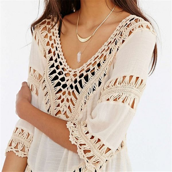 sleeve cover up bikini bathing suit swim cover ups beachwear women swimsuit robe de plage crochet white pareo tunic beach dress, Blue;gray
sleeve cover up bikini bathing suit swim cover ups beachwear women swimsuit robe de plage crochet white pareo tunic beach dress, Blue;gray